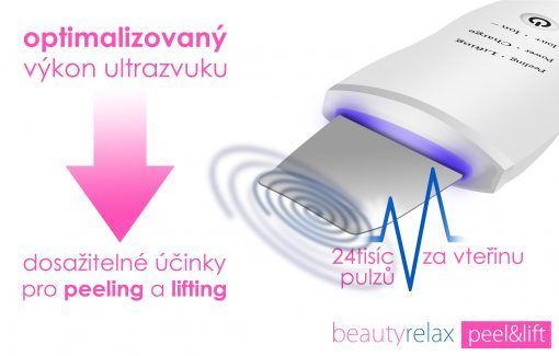 Kosmetický přístroj BeautyRelax Peel&Lift ultrazvuková špachtle bílá