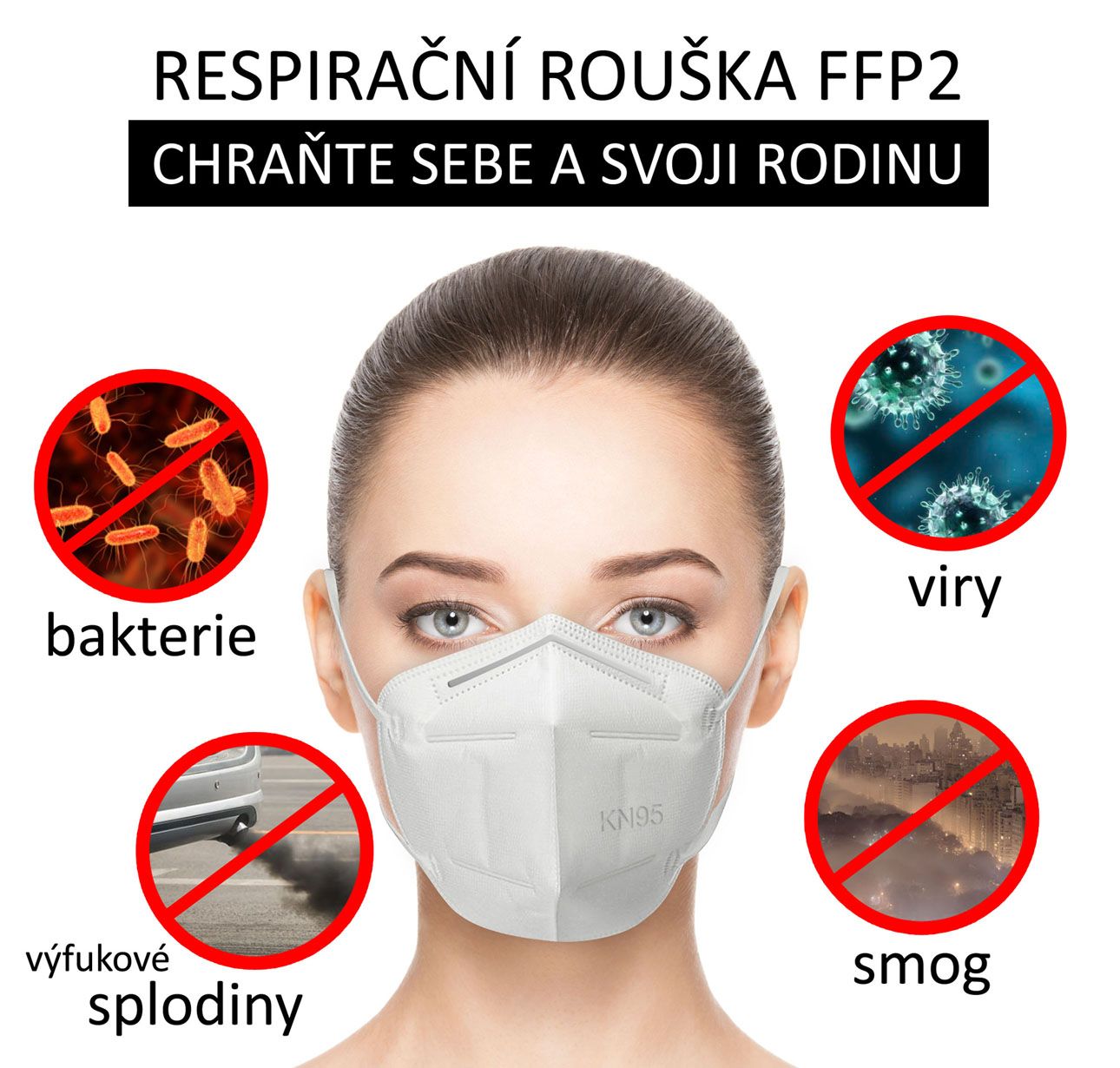 Ochranná maska FFP2 KN95 respirační rouška