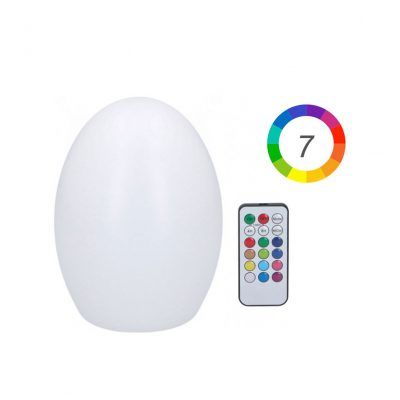 Stolní lampa Timelife design vajíčko RGB barvy dálkový ovladač 18cm
