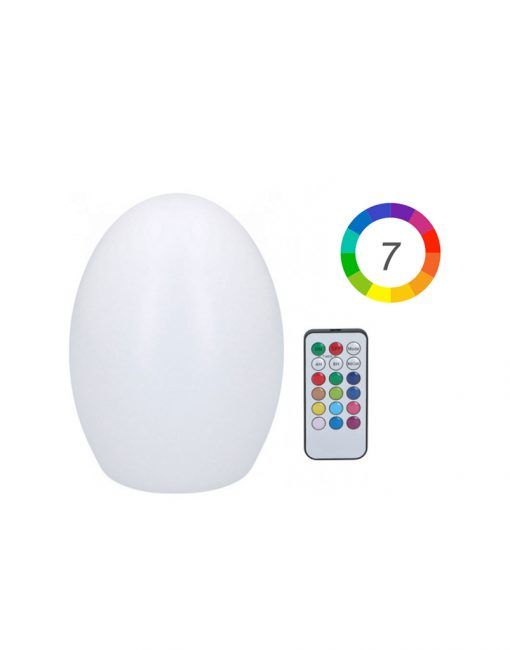 Stolní lampa Timelife design vajíčko RGB barvy dálkový ovladač 18cm