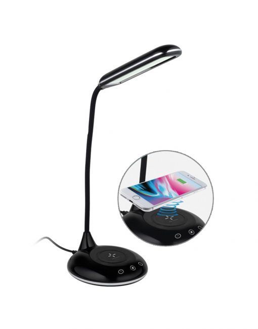Luxusní stolní lampička se stojanem Timelife pro bezdrátové nabíjení telefonu