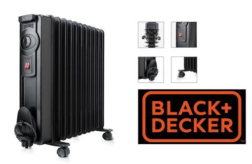 Olejový radiátor Black+Decker 2000W černý
